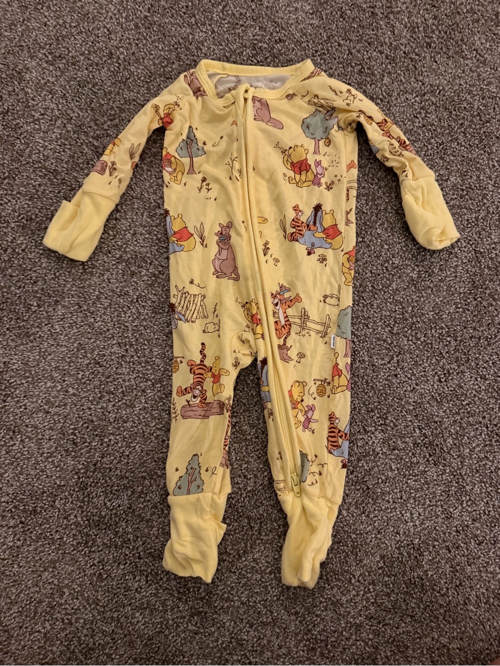 Little Sleepies Disney Winnie the Pooh Yellow Kids One-Piece Pajamas